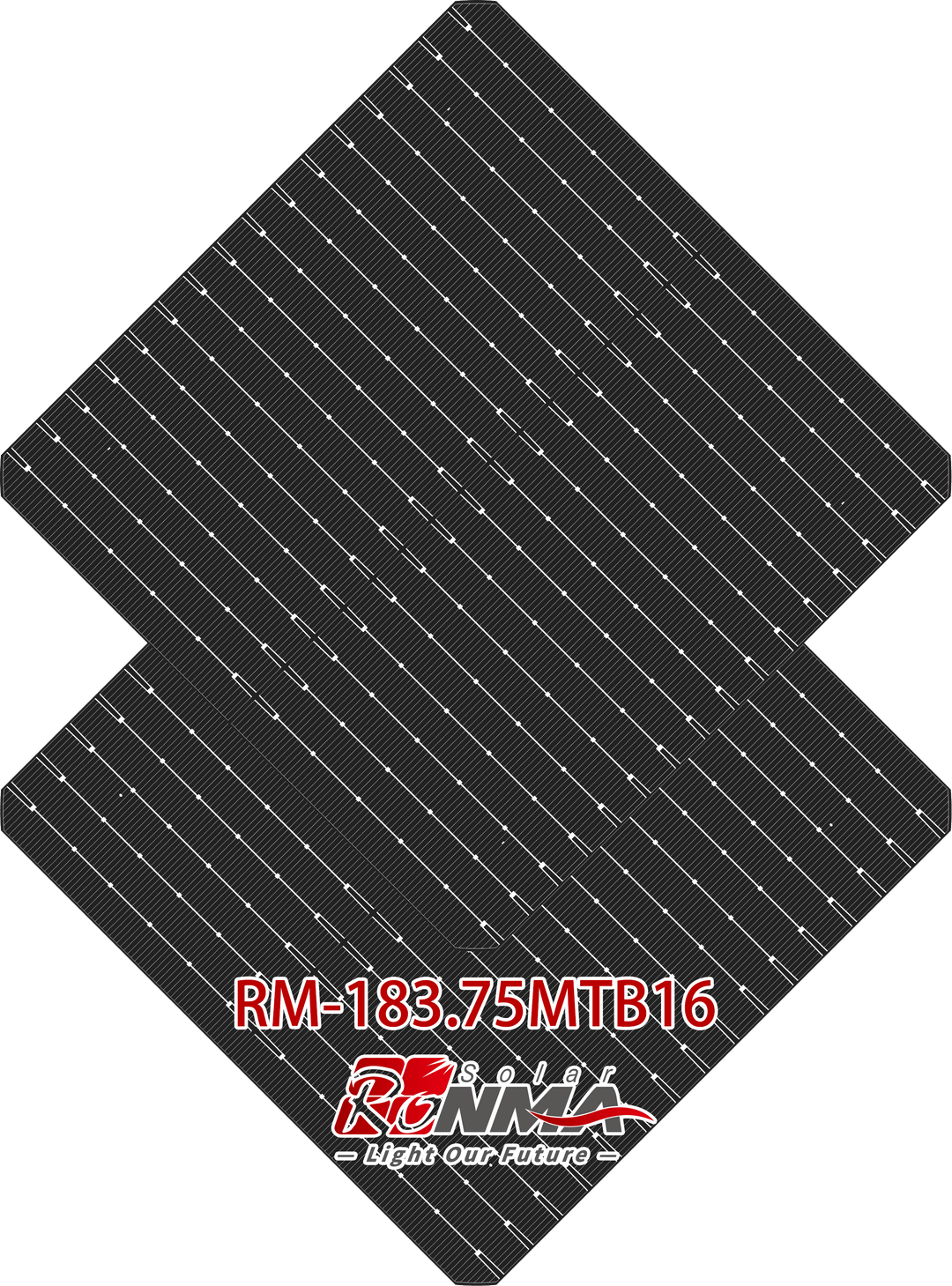 Zhejiang Ronma Solar Group Co,.Ltd. - Zellen - 183.75-N-Type16BB Mono TOPCon Bifacial Solar Cell RM-183,75MTB16 - Art. 27084
