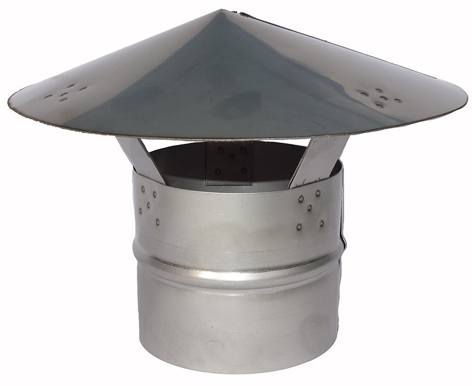 Mercatub Dachhaube für Wickelfalzrohr Edelstahl AISI 304 matt Ø 500 mm Nippel CA02173