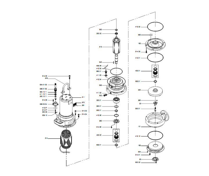 GRUNDFOS Tauchmotorpumpe Tauchmotorpumpe APG.50.48.3 Nr. 96835726