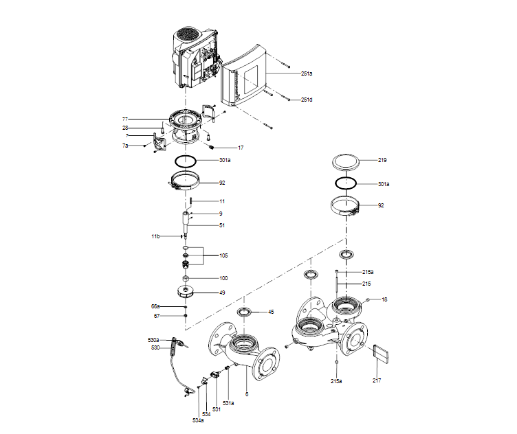 GRUNDFOS Einstufige Inlinepumpe TPE3 D 32-80 S-A-F-A-BQQE-CYB Nr. 99272484 