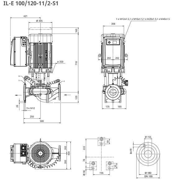 WILO CronoLine Pumpe IL-E 100/120-11/2-S1 Art: 2221407