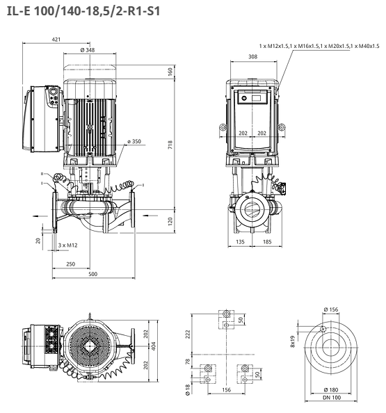 WILO CronoLine Pumpe IL-E 100/140-18,5/2-R1-S1 Art: 2221401