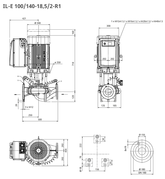 WILO CronoLine Pumpe  IL-E 100/140-18,5/2-R1 Art: 2221400