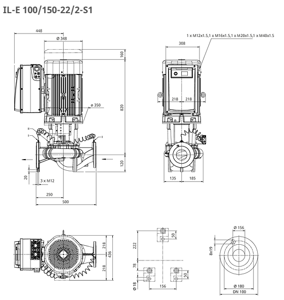 WILO CronoLine Pumpe IL-E 100/150-22/2-S1 Art: 2221395