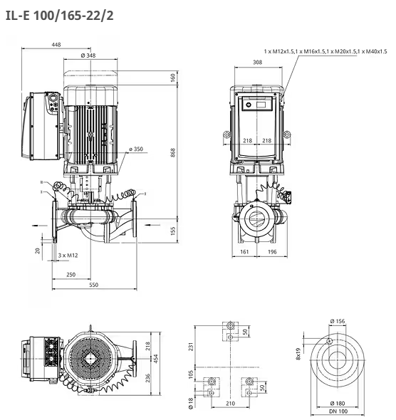WILO CronoLine Pumpe IL-E 100/165-22/2 Art: 2221410