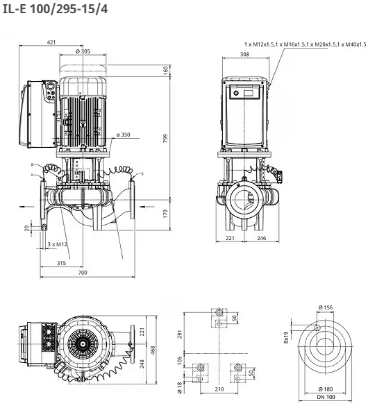 WILO CronoLine Pumpe IL-E 100/295-15/4 Art: 2221286