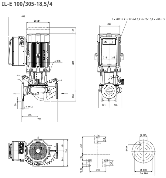WILO CronoLine Pumpe IL-E 100/305-18,5/4 Art: 2221282