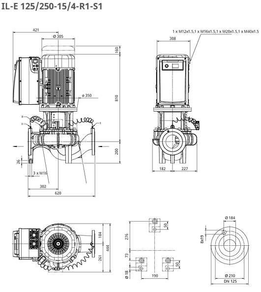 WILO CronoLine Pumpe IL-E 125/250-15/4-R1-S1 Art: 2221293