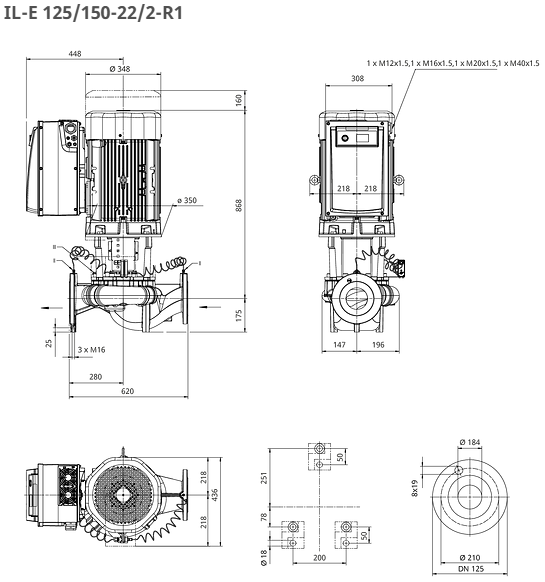 WILO Pumpe CronoLine IL-E 125/150-22/2-R1 Art: 2221416