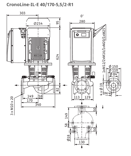  WILO Pumpe CronoLine IL-E 40/170-5,5/2-R1-S1