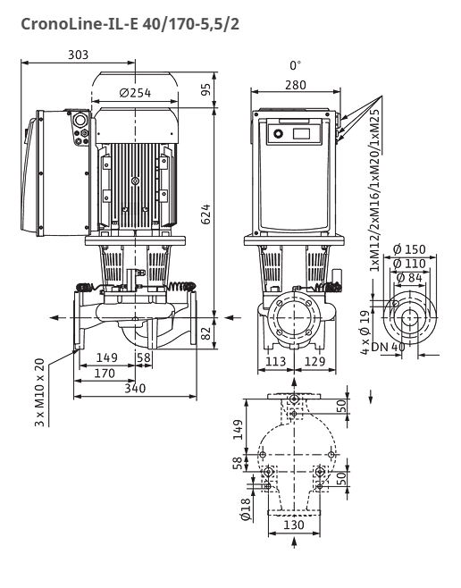 WILO Pumpe CronoLine IL-E 40/170-5,5/2-S1  Art.Nr. 2171007
