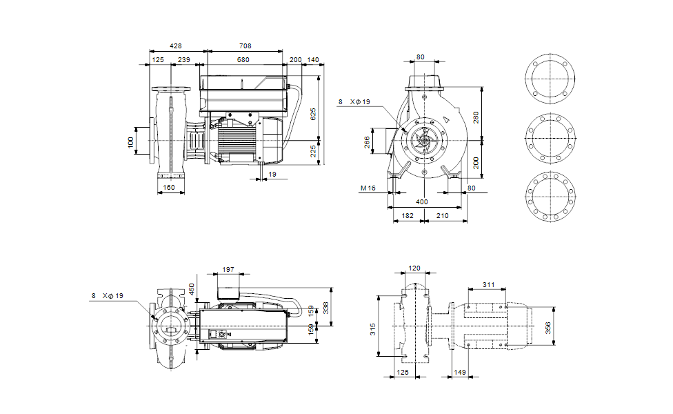 GRUNDFOS Einstufige Blockpumpe NBE 80-250/220 AIAF2AESBQQETW1 Art.92941715