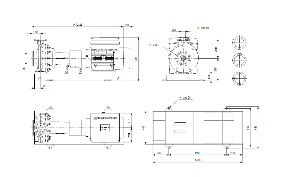 GRUNDFOS Normpumpe NKGE 125-100-250/249 BA2F2LESBQQEQWA Art.92970718