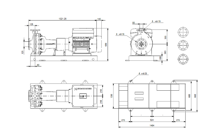 GRUNDFOS Normpumpe NKGE 125-80-400/365 AA1F2AESBQQEQWA Art.92969679