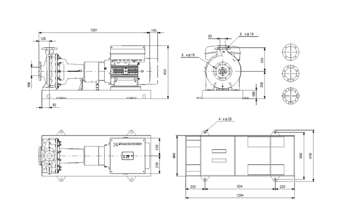GRUNDFOS Normpumpe NKE 80-315/287 AA1F2LESBQQEQWA Art.92970041