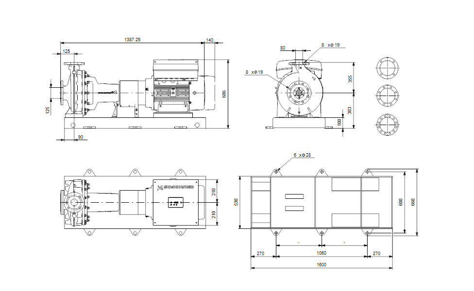 GRUNDFOS Normpumpe NKGE 125-80-400/347 AA2F2AESBQQEPWA Art.92970233