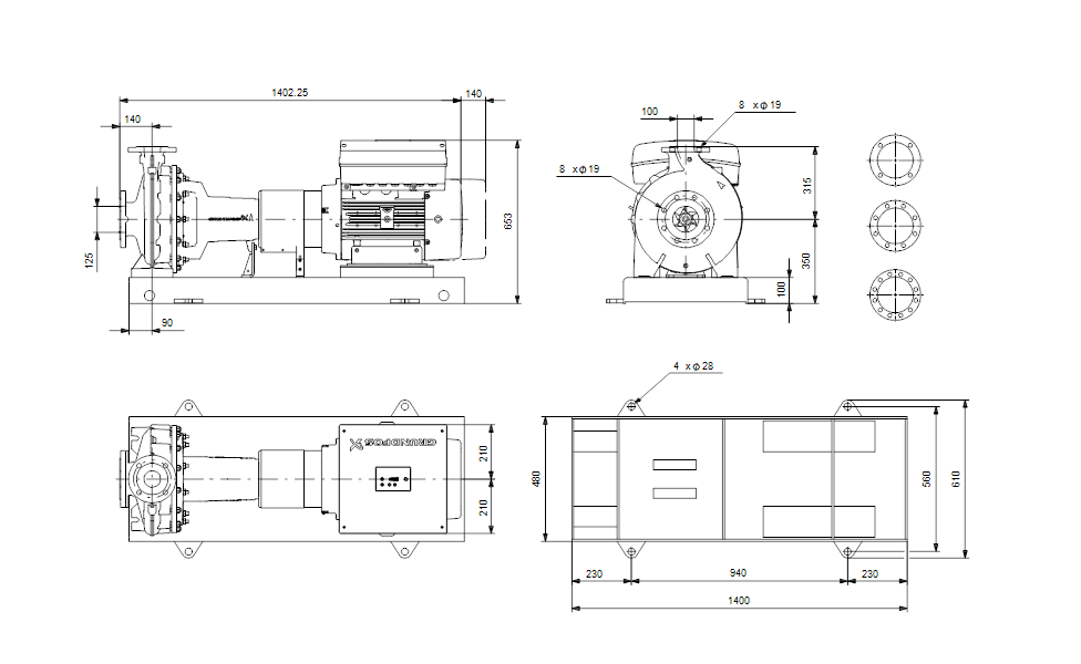 GRUNDFOS Normpumpe NKGE 125-100-315/295 AA2F2AESBQQEPWA Art.92970234