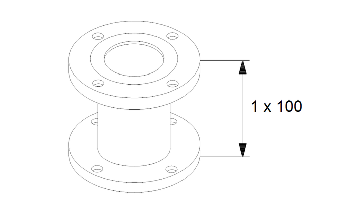 GRUNDFOS A 100-100, Ausgleichsstück für Flansch/Flansch Art. 98391277