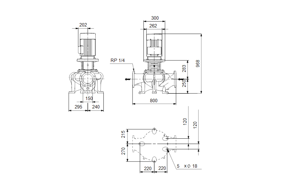 GRUNDFOS  Einstufige Inlinepumpe TP 150-110/4 A-F-A-BQQE-MW3 Art. 98908287
