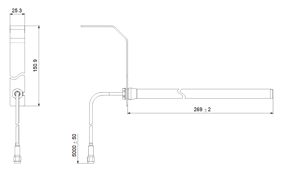 GRUNDFOS 3G/4G Antenna Roof mounting for Robustel Router Art. 99043061