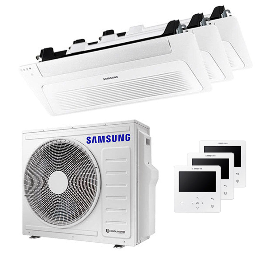 Samsung Kassettengerät WindFree 1 Weg 12000+12000+12000 BTU – Multisplit-Klimagerät (3x), 6,8/8 kW, R32, A++/A+
