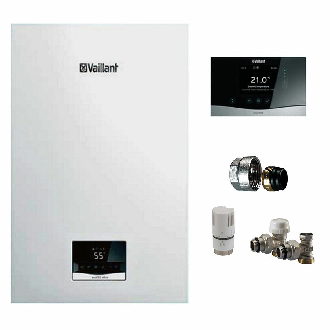 Vaillant EcoTEC intro 24 kW Erdgas + Termostato SensoHome 380 - A+ – Gas-Brennwertkessel, 24 kW, Erdgas