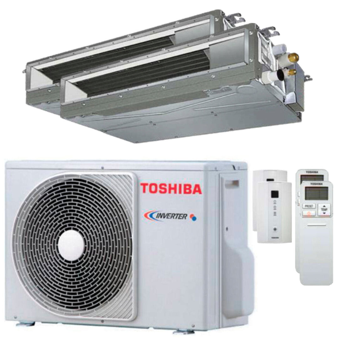 Toshiba Kanalgerät U2 9000+9000 BTU – Multisplit-Klimagerät (2x), 5/5,6 kW, R32, A++/A++