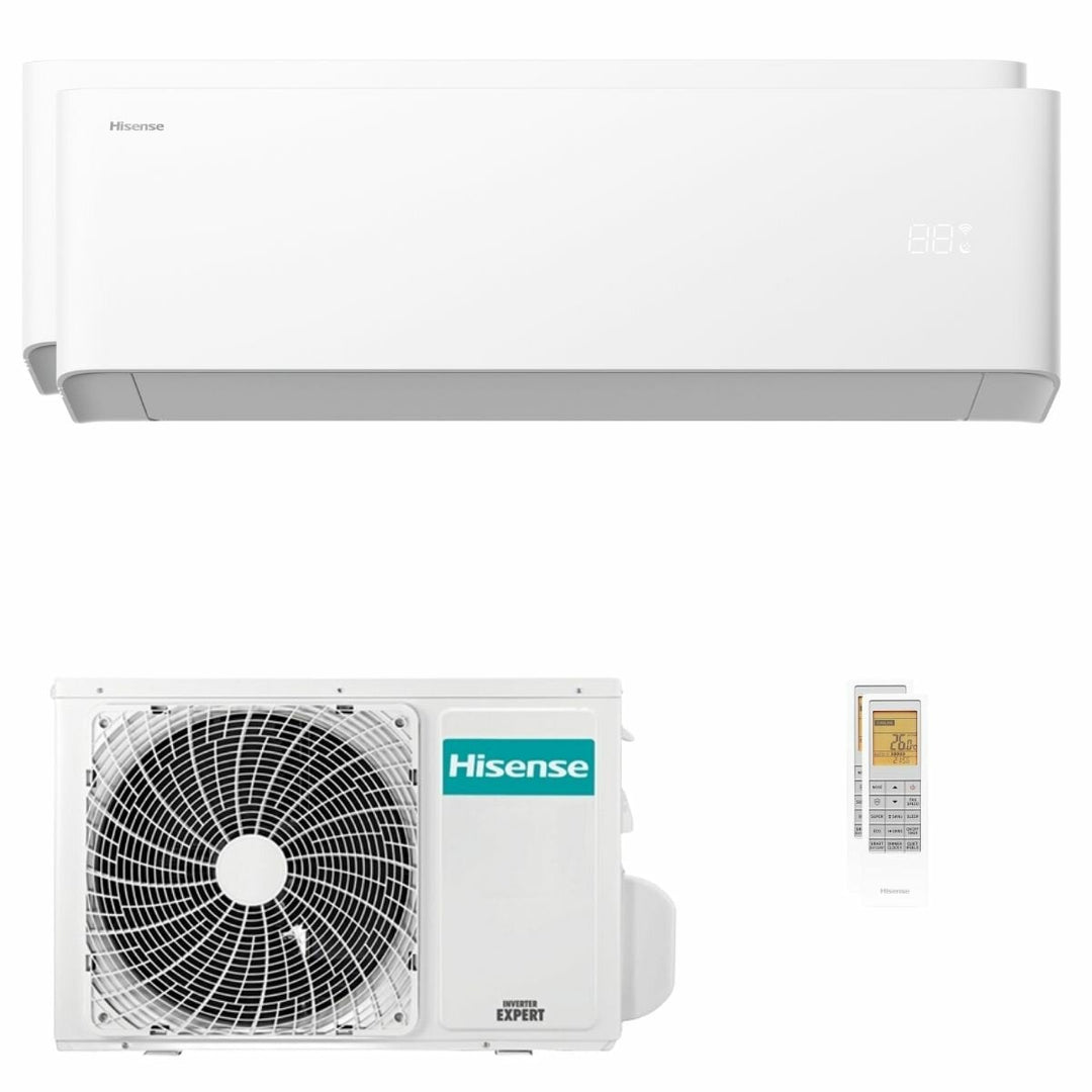 Hisense Uni HB 7000+9000 BTU – Multisplit-Klimagerät (2 Innengeräte), 4,1/4,5 kW, R32, A++/A+, WLAN
