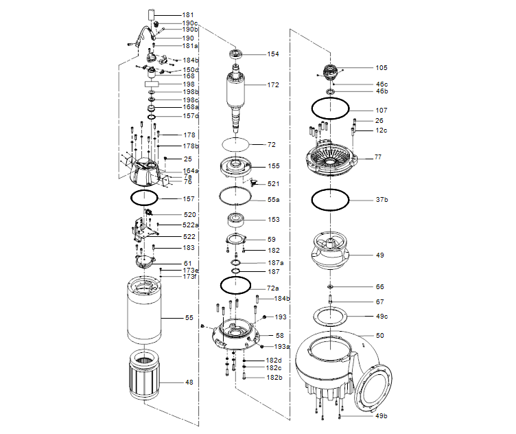 GRUNDFOS Tauchmotorpumpe SL2.125.300.160.6.52E.N.51D.A Nr. 99777023