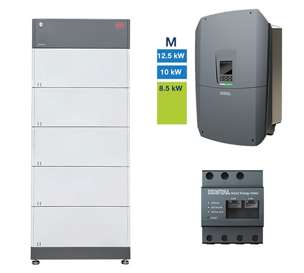 BYD + KOSTAL HV-System, 8,5-12,5 kW, 12,8 kWh nutzbar, 3-phasig, BYD HVS 12.8 + PLENTICORE M G3