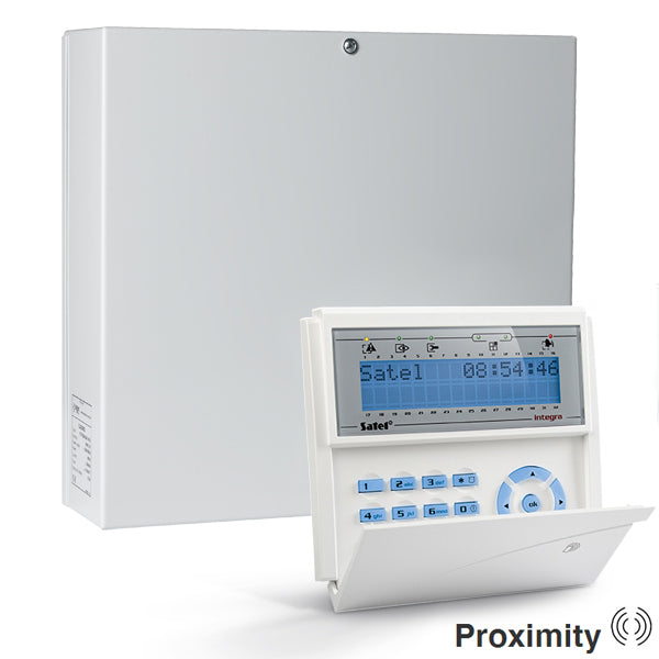 Satel INTEGRA 32-Paket mit blauer LCD-Proximity-Tastatur