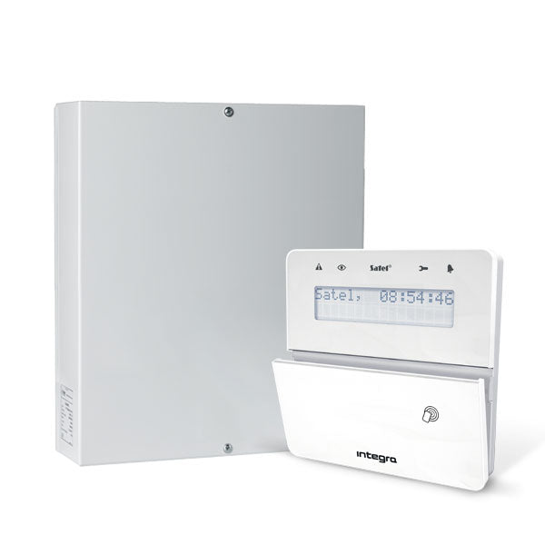Integra 32-Paket mit weißem INT-KLFR Näherungs-LCD-Bedienteil und IP-Modul