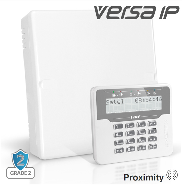 Satel VERSA IP-Paket mit weißem Proximity-LCD-Tastenfeld