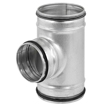 Mercatub T-Stück 90° mit Dichtung für Wickelfalzrohr verzinkt Ø 125 mm beidseitig Nippel CA04742