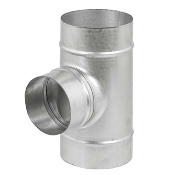 Mercatub Reduzier-T-Stück 90° für Wickelfalzrohr verzinkt Ø 200 mm x Ø 100 mm beidseitig Nippel CA04954