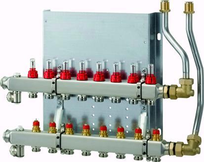 Wolf  Heizkreisverteiler manuell CUC-B 10 Heizkreise, mit Durchflussmesser -Art. 2072439