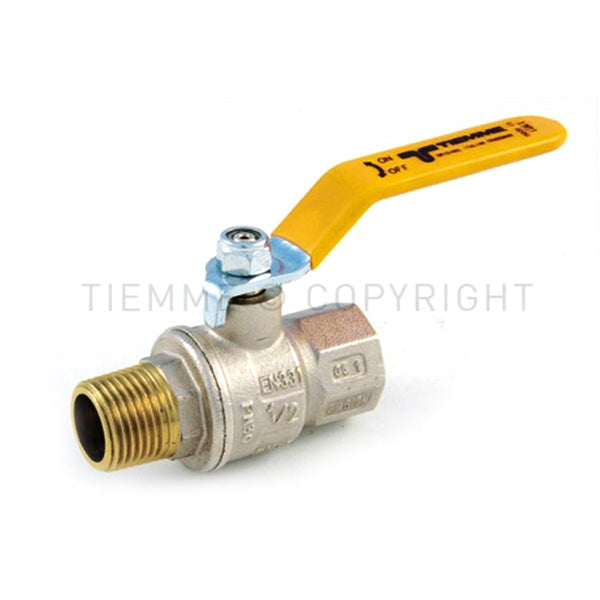 Tiemme Hurricane-Ventil für Gas m/f 2" mit gelbem Hebel 2210025