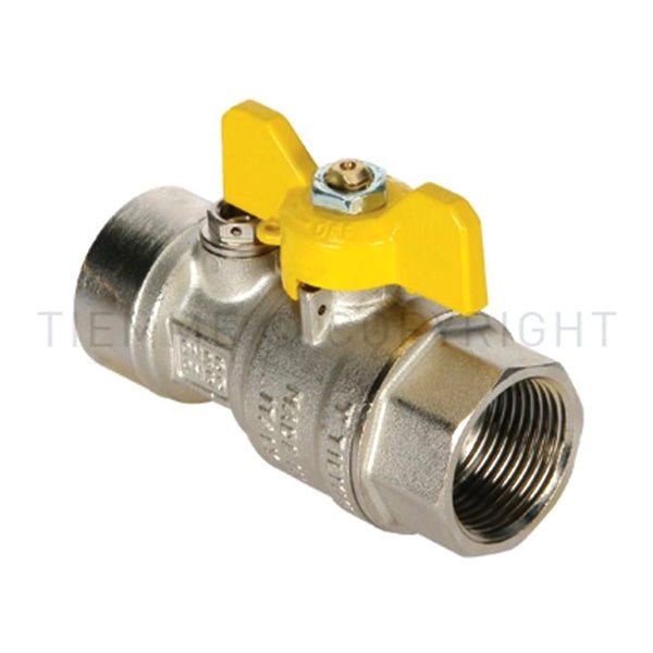 Tiemme gerader Kugelgashahn 3/4"f x 3/4"f mit Druckanschluss 2210054