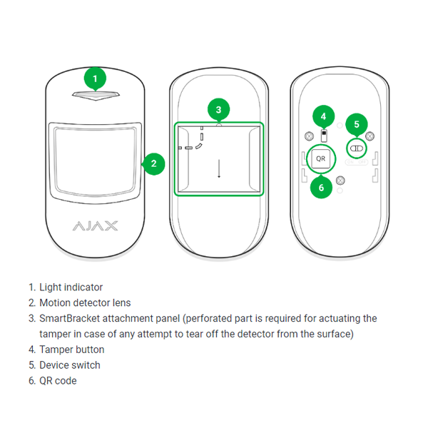 Ajax MotionProtect Plus 320032 Bewegungsmelder 12 m