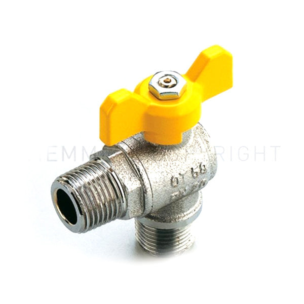 Tiemme Eckventil für Gas m/m 1/2" mit gelbem Hebel 2220001