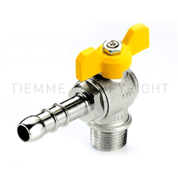 Tiemme Eckventil für Gas 1/2"x13 mit Schlauchhalter und Hebel 2220004