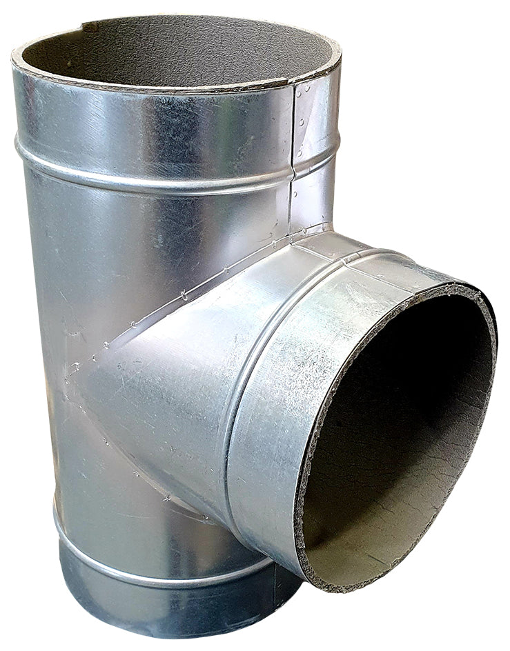 Mercatub T-Stück 90° für Wickelfalzrohr wärmegedämmt 5 mm Ø 250 mm beidseitig Nippel CA24263