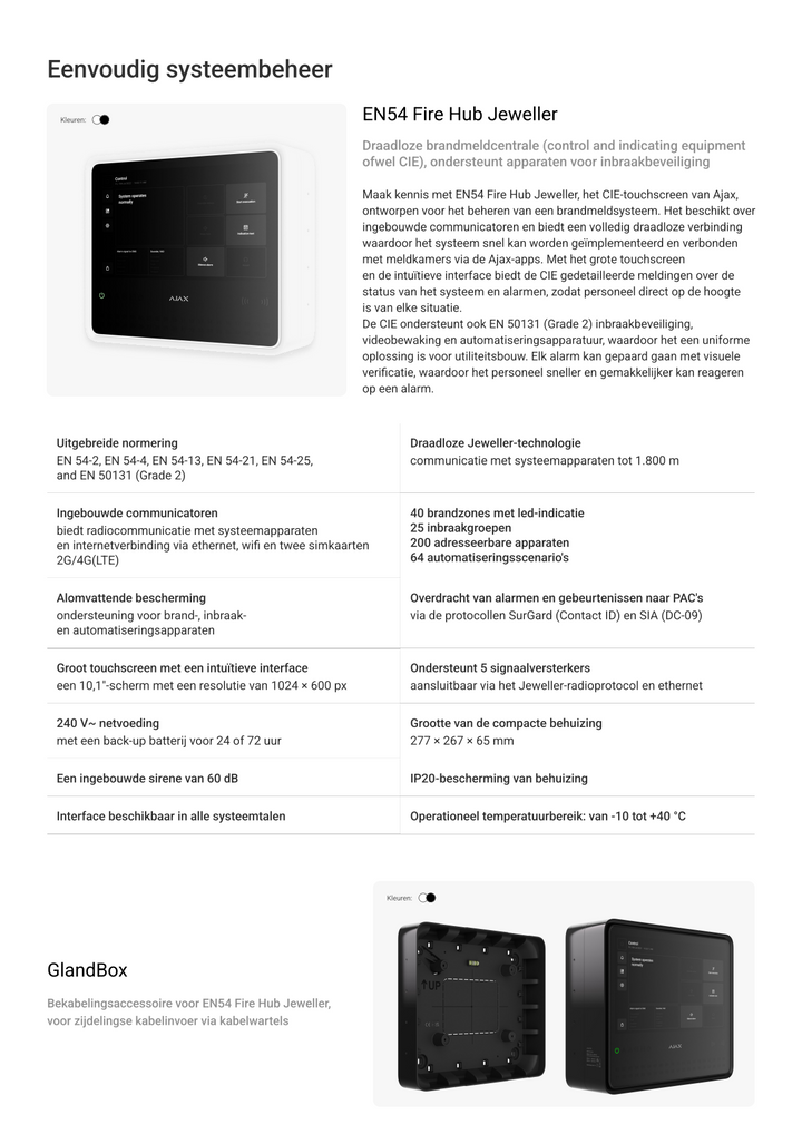 Ajax 30406009 Kabeldurchführung für EN54 Fire Hub Jeweller Zubehör