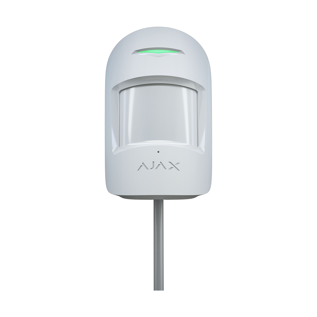 Ajax Superior Combi Protect Fibra WH, PIR- und Glasbruchmelder.