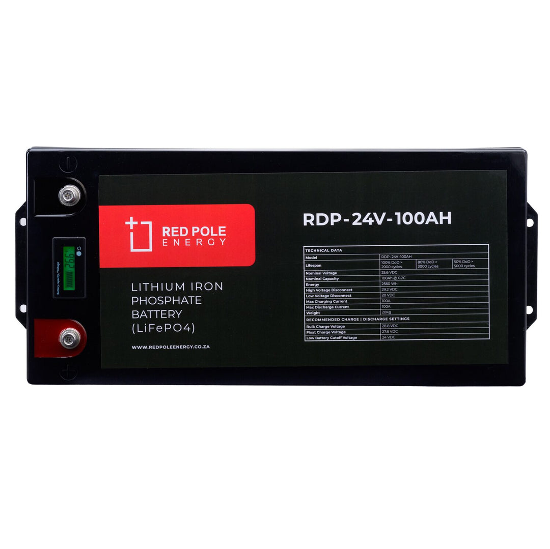 24V 100Ah 2.56kWh Lithium Battery RDP-24V-100Ah - Art. 38528