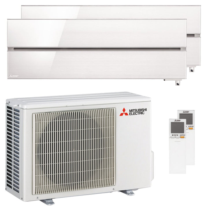 Mitsubishi Electric Kirigamine Style MSZ-LN 9000+12000 BTU – Multisplit-Klimagerät (2 Innengeräte), 4,2/4,5 kW, R32, A++/A+, WLAN, Weiß