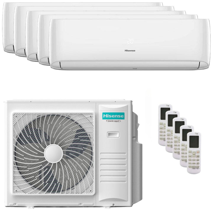 Hisense Hi-Comfort 2025 9000+9000+9000+9000+12000 BTU – Multisplit-Klimagerät (5 Innengeräte), 10/11 kW, R32, A++/A+, WLAN