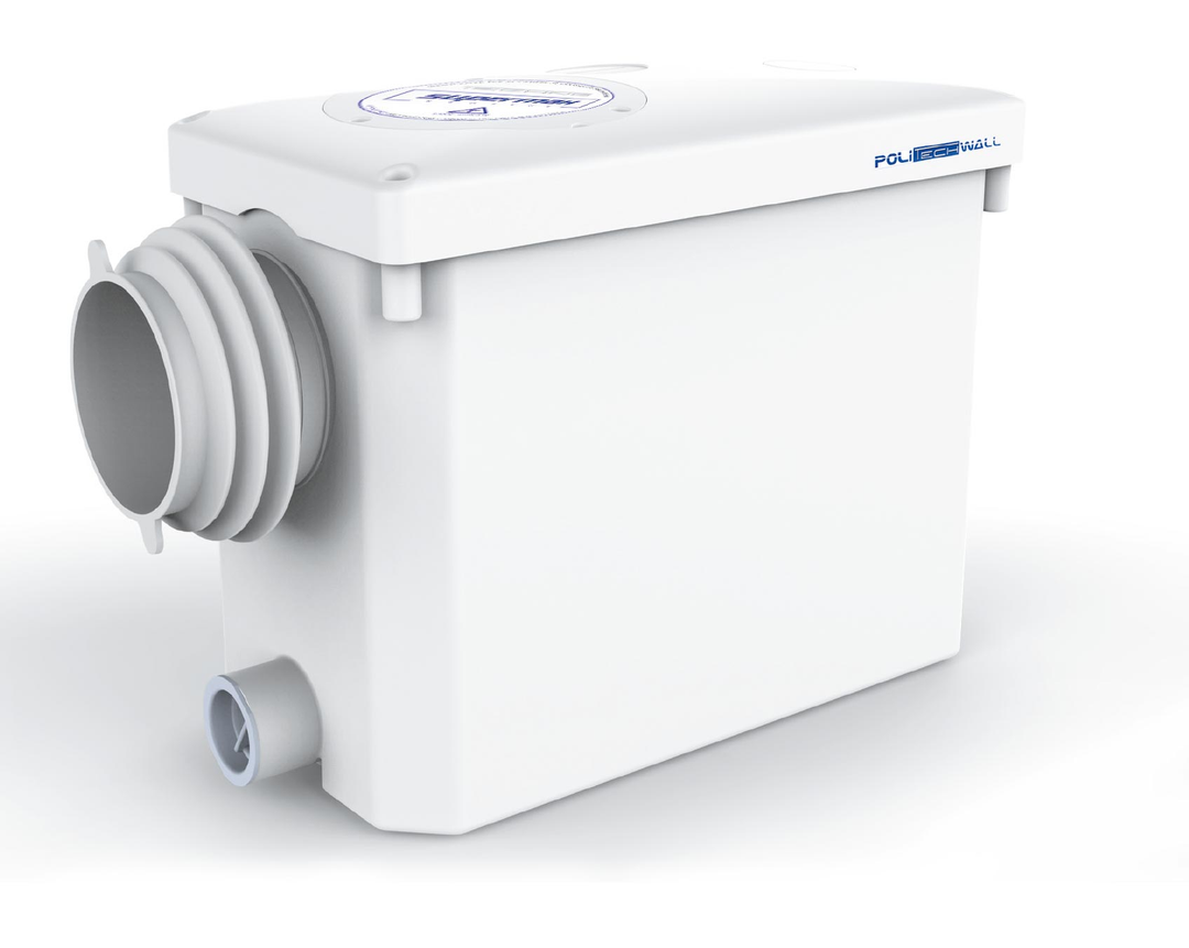 Techno Solutions Politech Wall Kleinhebeanlage mit seitlichem WC-Anschluss
