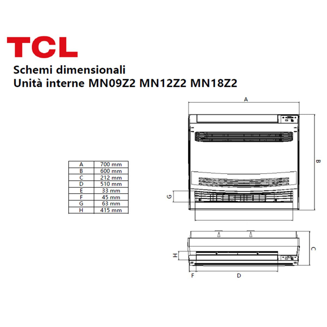 TCL Standgerät Serie Z 9000 BTU – Split-Klimagerät, 2,7/2,8 kW, R32, A++/A+, WLAN
