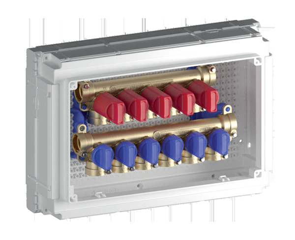 Teco Fastec K4.3 Unterputz-Wasserverteiler, 6+5 Abgänge